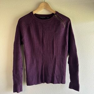 Jeanne Pierre Women’s Plum Fitted Side Zipper Sweater